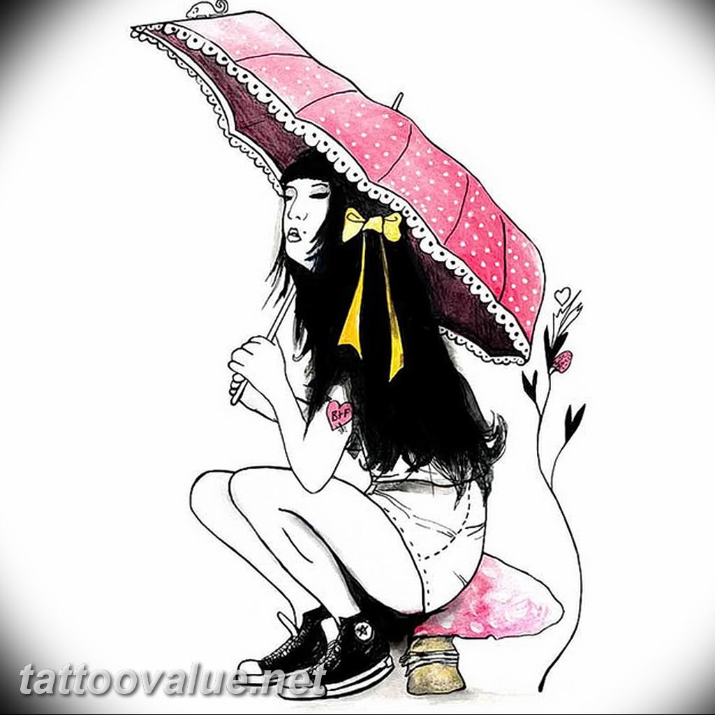 photo tattoo umbrella 06.12.2018 №060 - example of tattoo design umbrella - tattoovalue.net